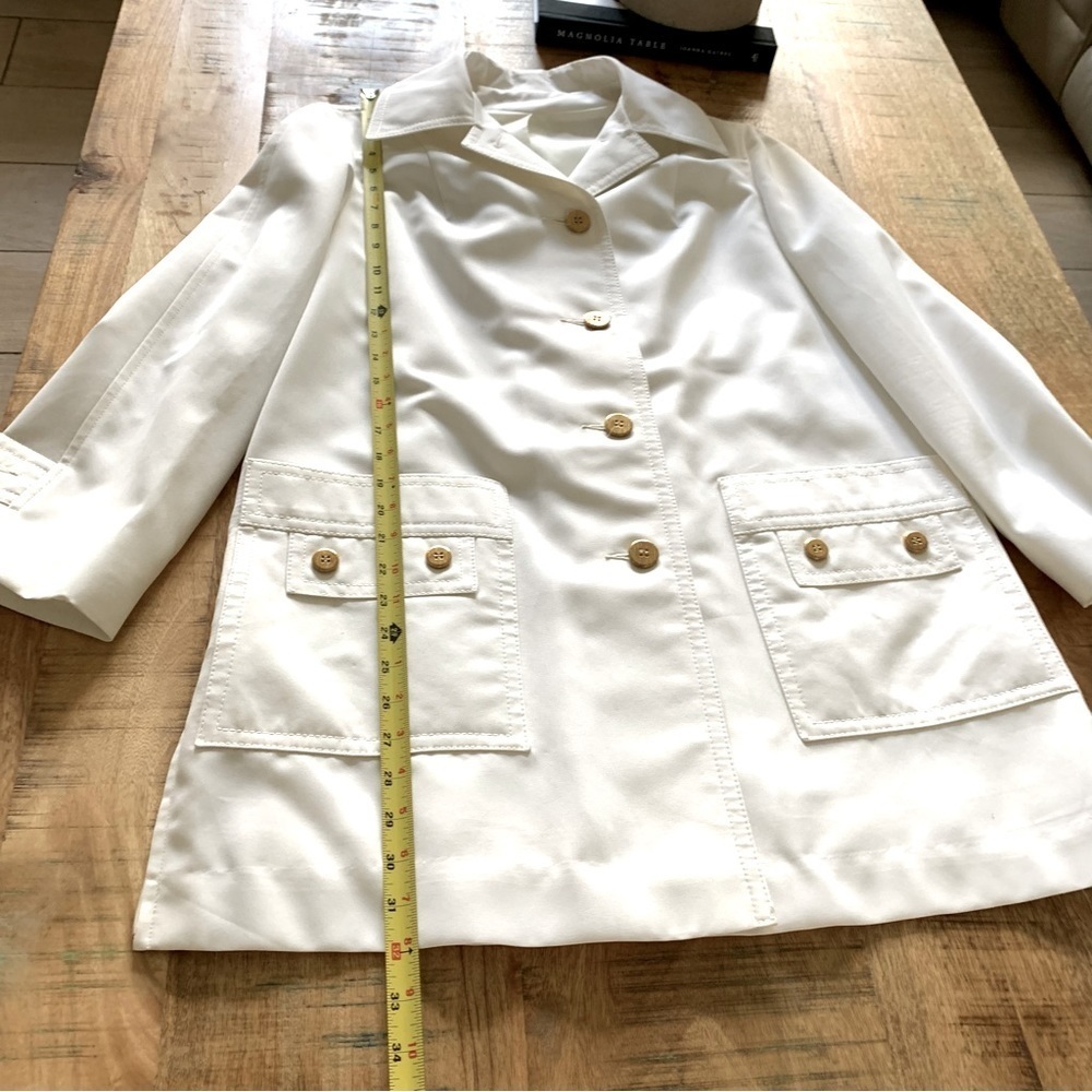 Pier 4 Vintage 70s Fashioned Outer Wear White Swing Coat Size Large - Picture 7 of 15